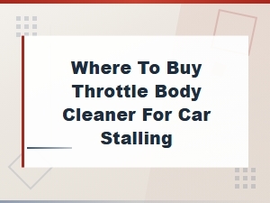 Where to Buy Throttle Body Cleaner to Fix Car Stalling Issues